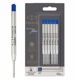 PARKER WKŁAD METALOWY DO DŁUGOPISU NIEBIESKI 10 SZTUK ROZMIAR MEDIUM 0,7MM