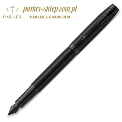 Pióro PARKER Achromatic Black Czarne Stalówka M w Pudełku